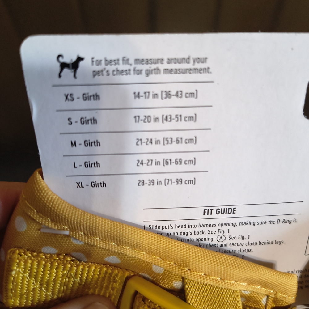 Yellow Polka Dot Small And Medium Dog Harness - Picture 4 of 12